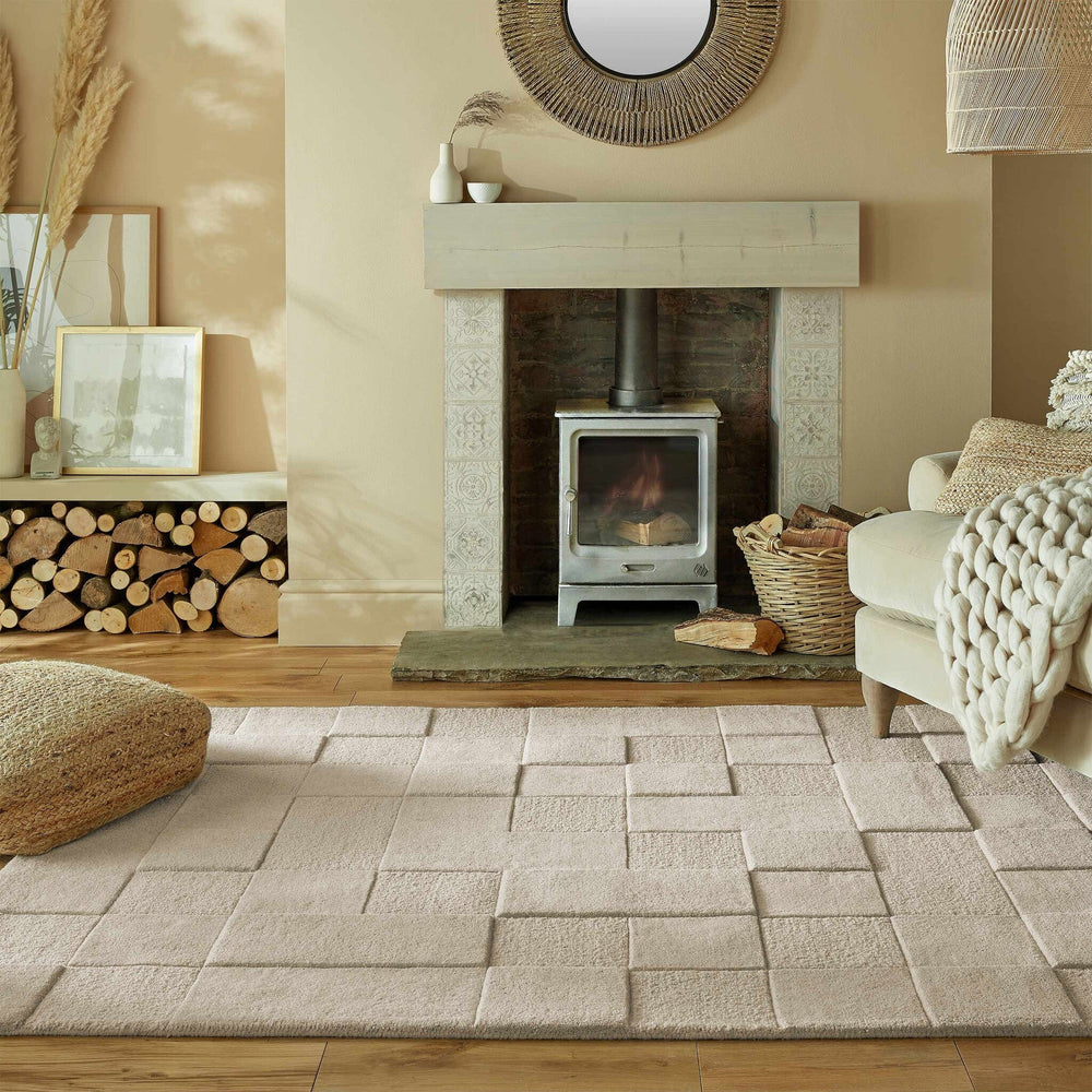 Modern floor rug - Mozo Checkerboard Beige