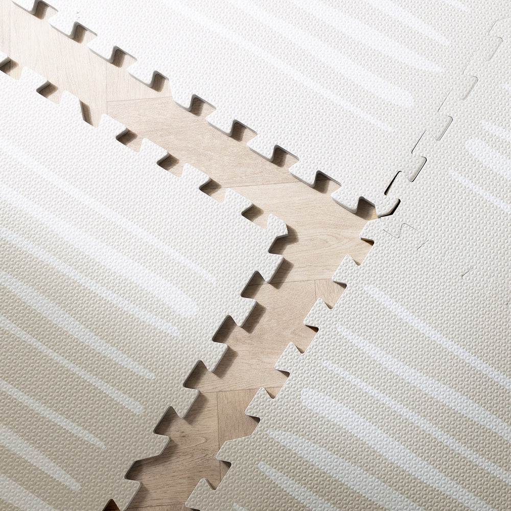 Foam Puzzle Mat – Alfie Stripes Grey/Beige