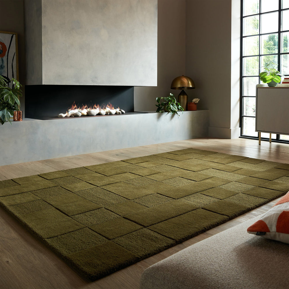 Luxury Rug - Xeano Checkerboard Green