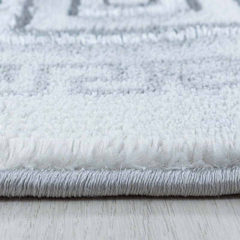 Modern Floor Rug - Marble Edge Grey/Silver