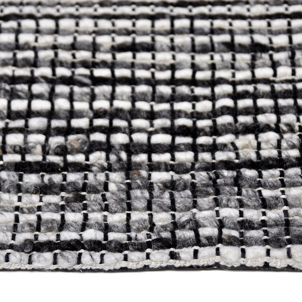 Wool Rug - Quillan Black/White