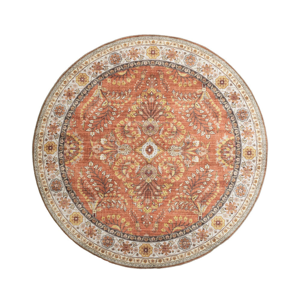 Round Vintage Outdoor Rug - Santo Flora Terra