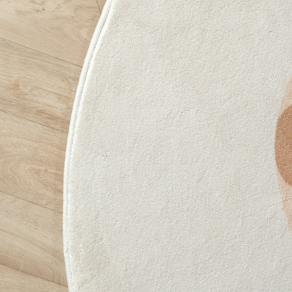 Round Washable Children’s Play Rug – Sammy Giraffe Beige