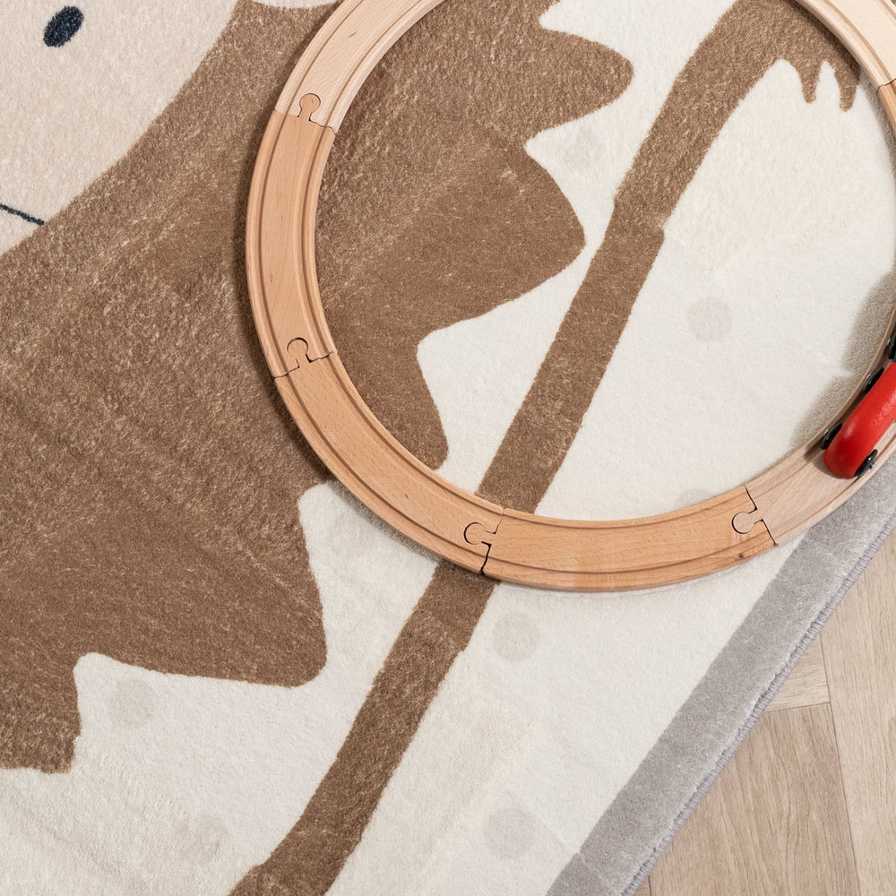 Washable Kids Rug - Simba Lion Brown