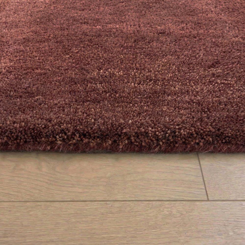 Round wool rug - Leone Red