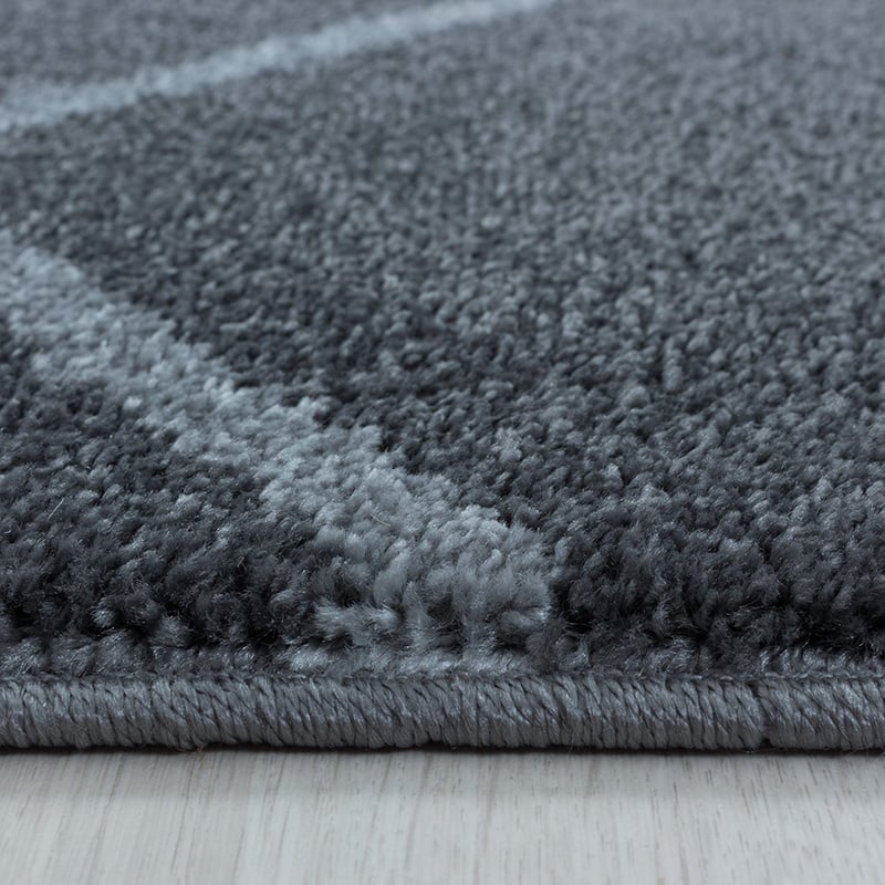 Low-pile floor rug - Smoothly Weave Grey/White