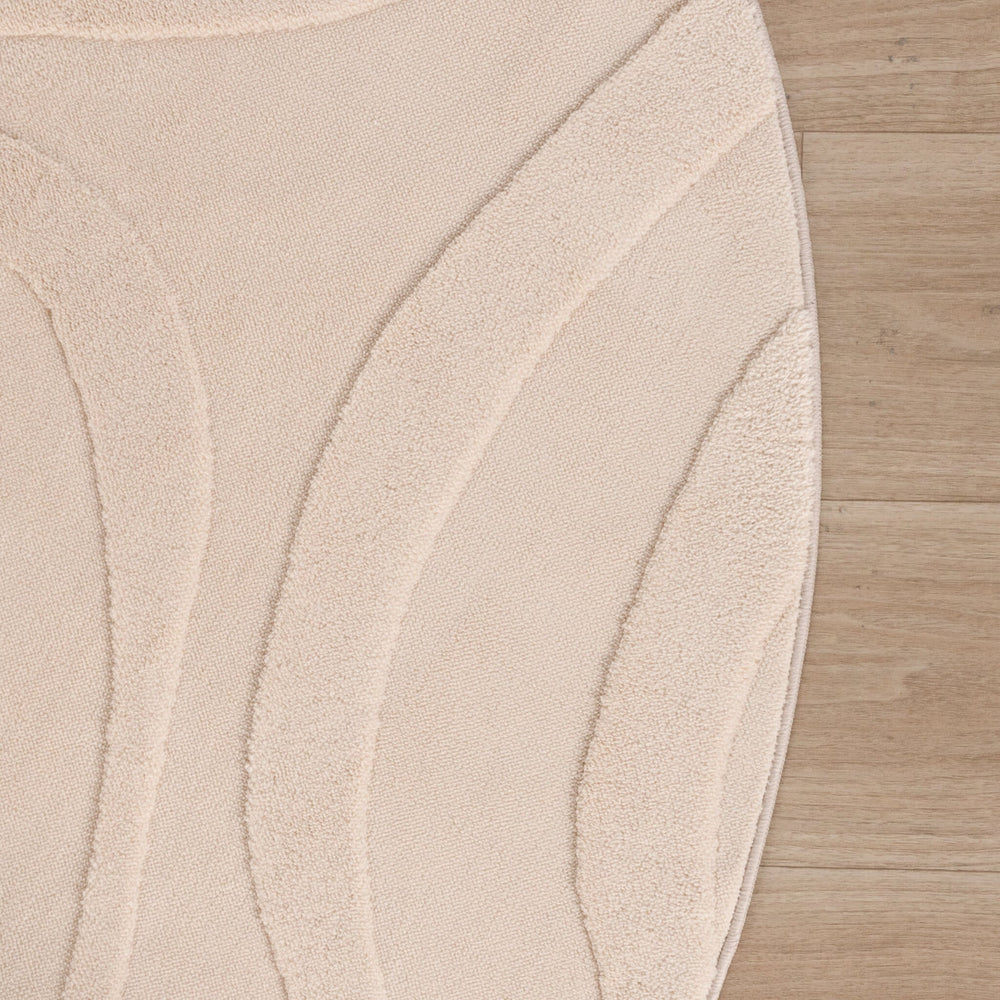 Round Scandinavian Rug - Charm Shapes Beige