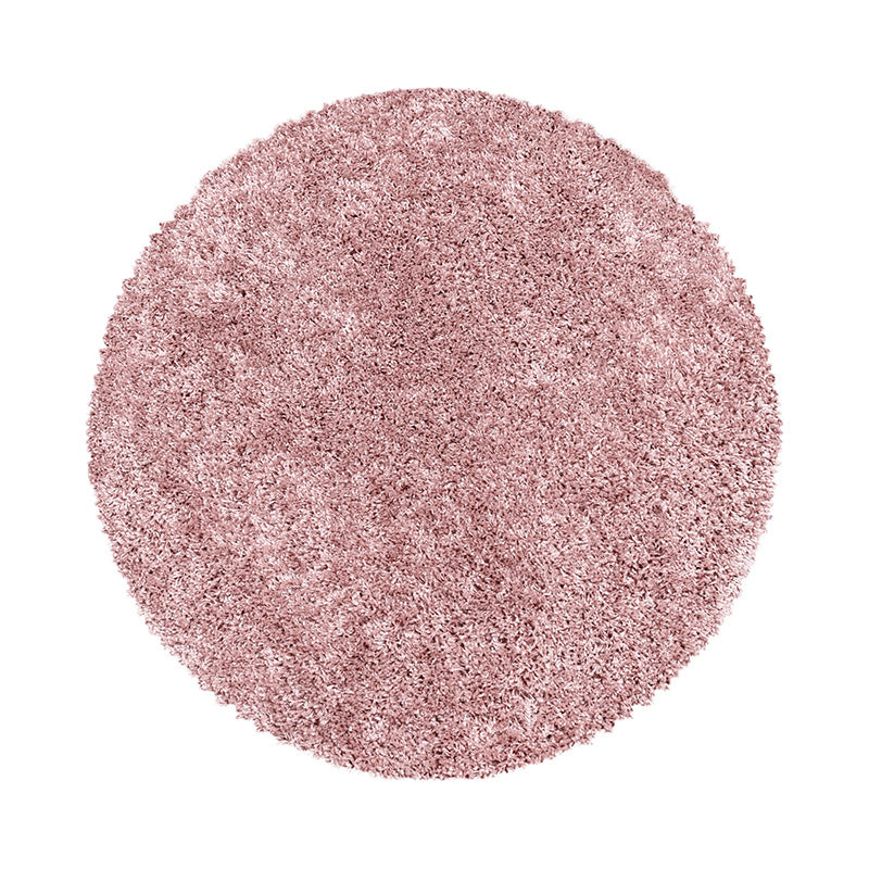 Round high-pile floor rug - Softy Pink