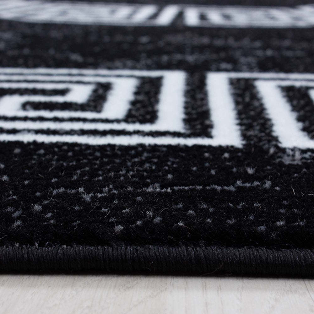 Modern Floor Rug - Plus Black 8009