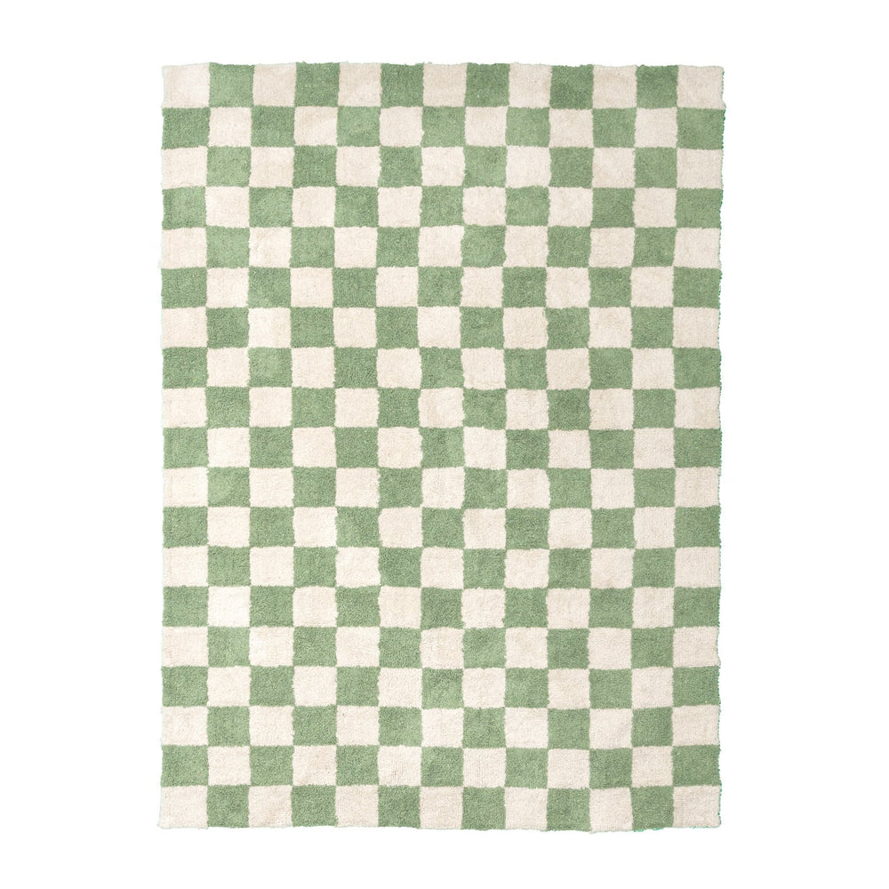 Retro Rug - Gambit Green/White