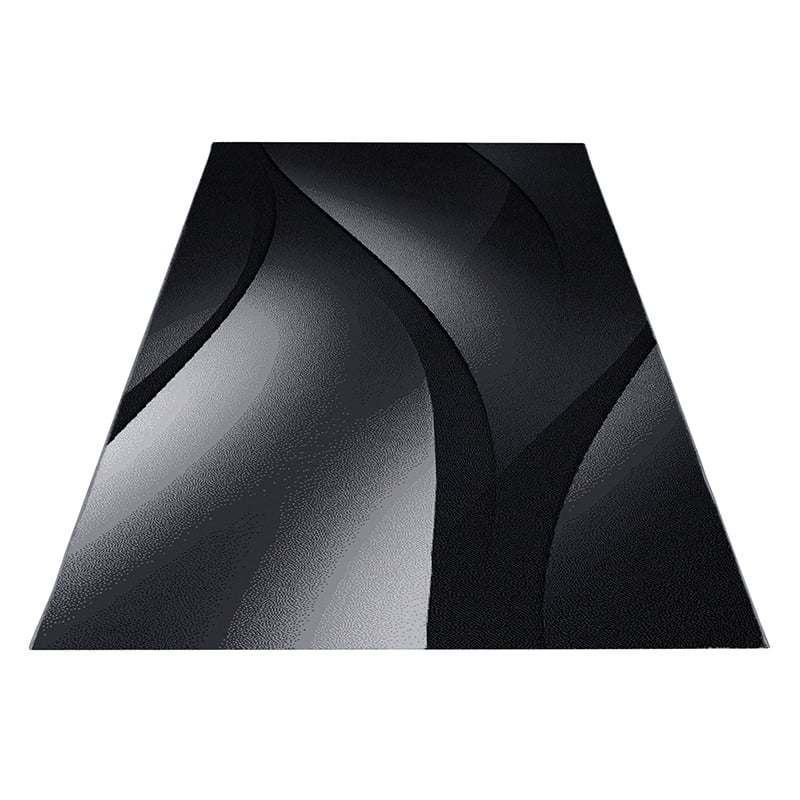 Modern Floor Rug - Plus Black 8010
