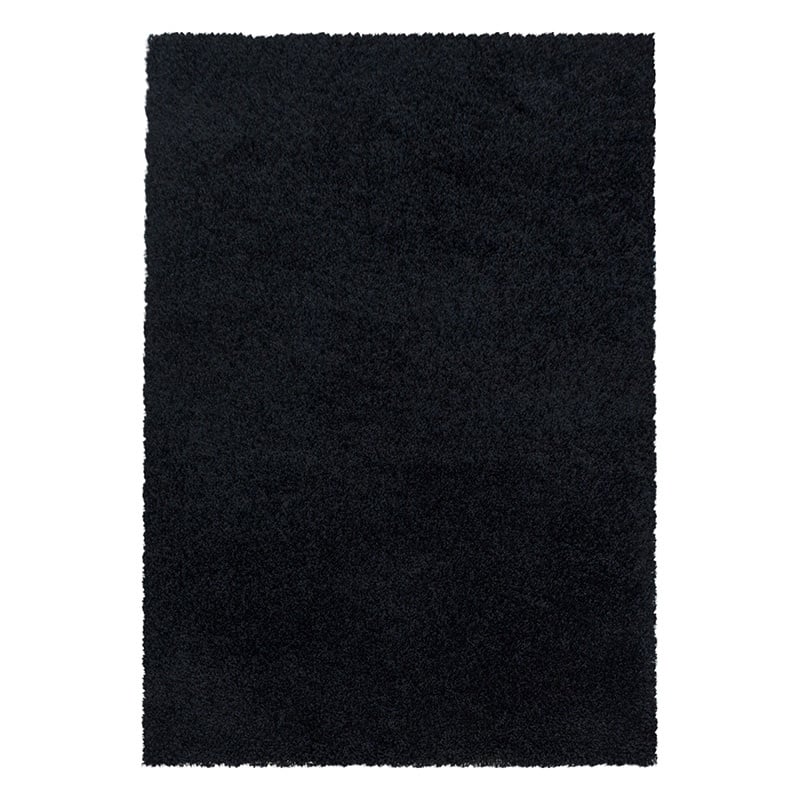 High-pile floor rug - Softy Black