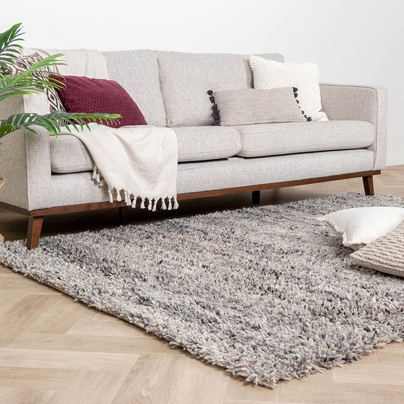 High Pile Wool Rug - Royal Light Grey/Blended