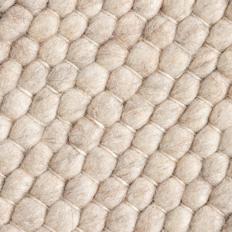 Round Wool Rug - Feline White/Blended