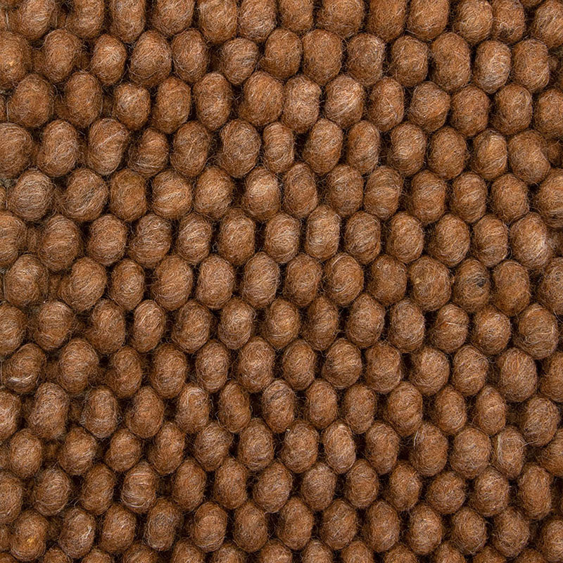 Wool floor rug made to measure - New Loop Ochre Yellow/Brown 631
