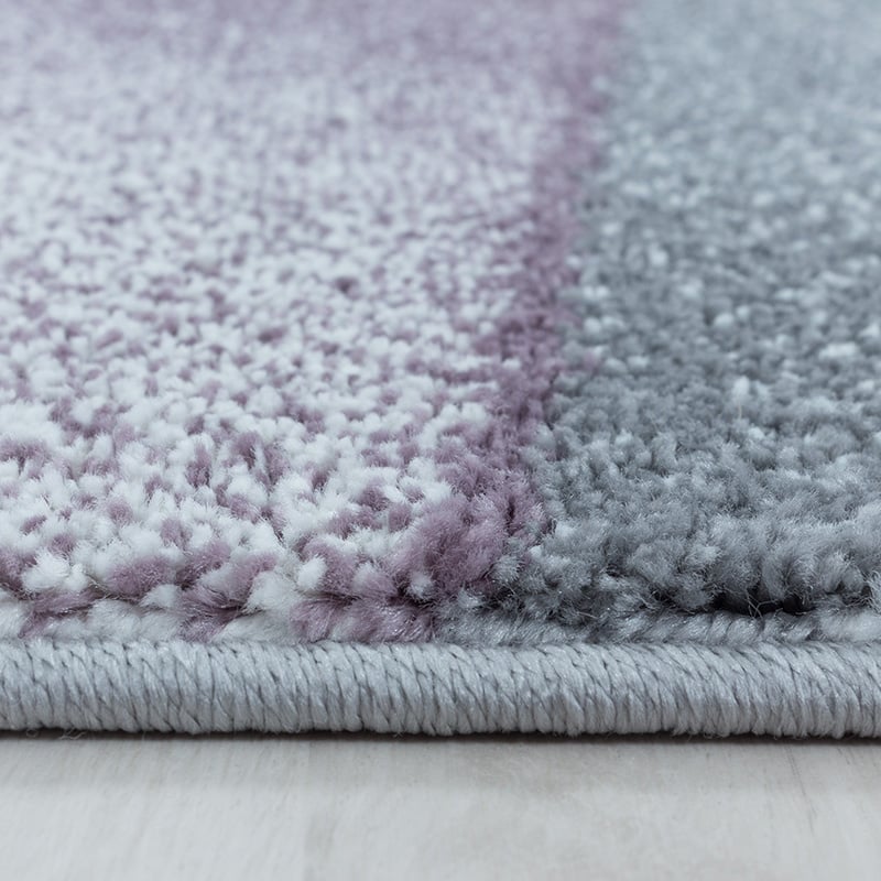 Low-pile Floor Rug - Smoothly Design Purple/Grey