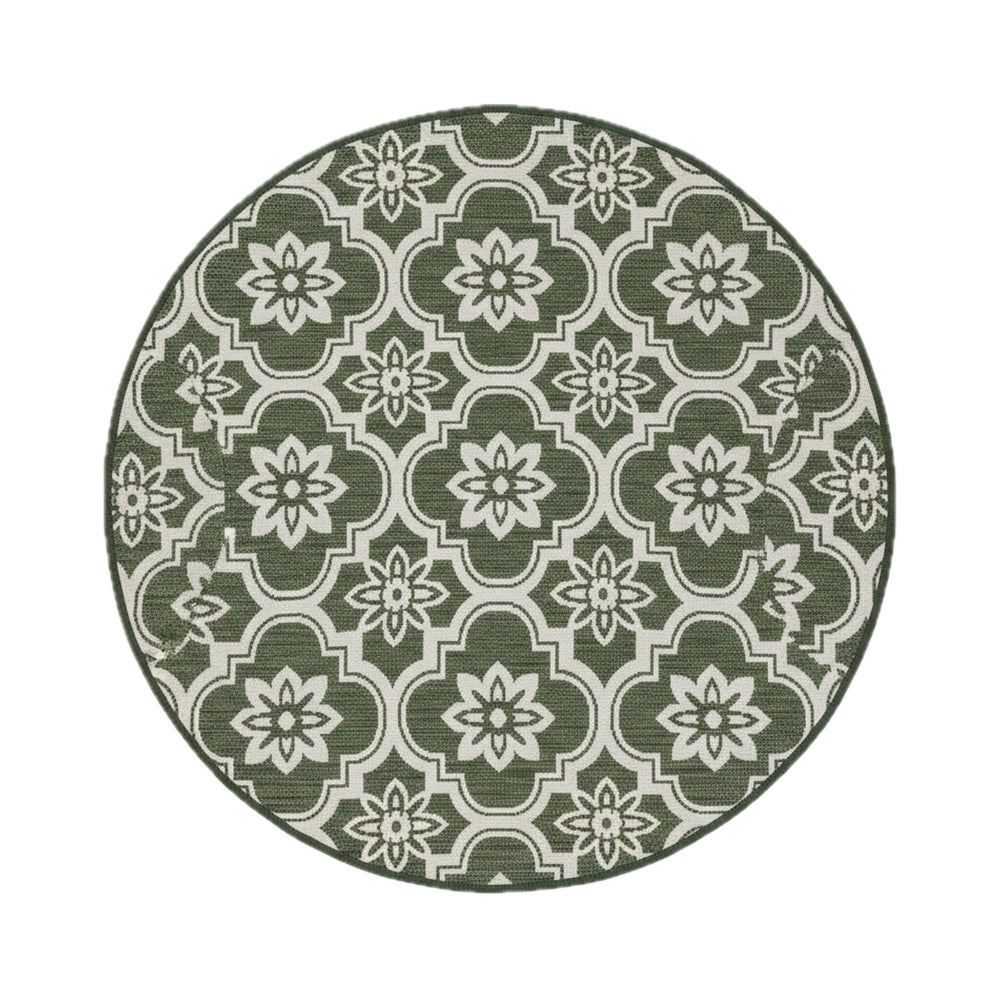 Round Outdoor Rug – Rio Flower Green