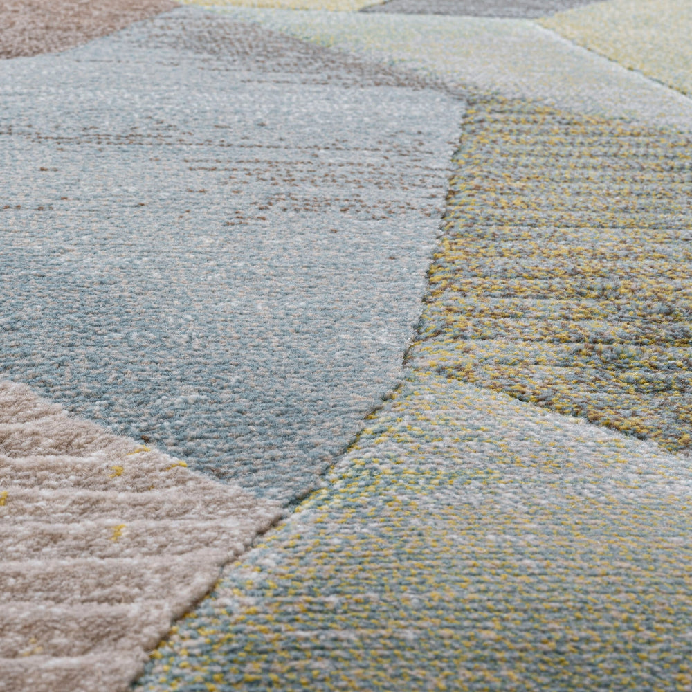 Abstract Floor Rug - Axil Blue/Green 5250