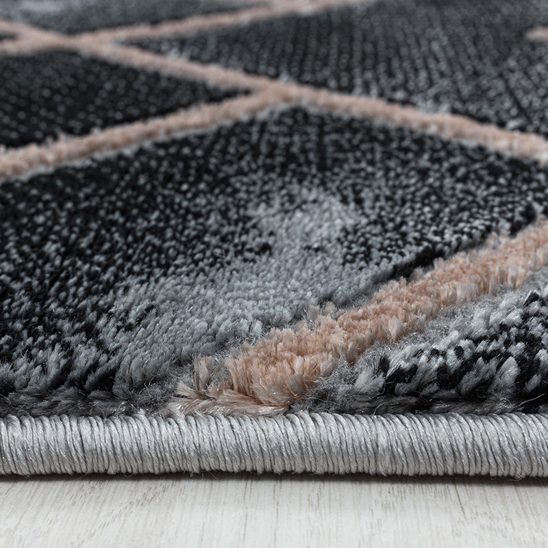 Modern floor rug - Marble Pattern Anthracite/Brown