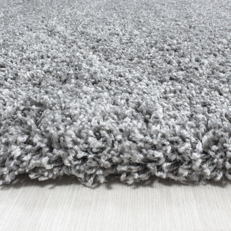 Round high-pile floor rug - Life Light Grey