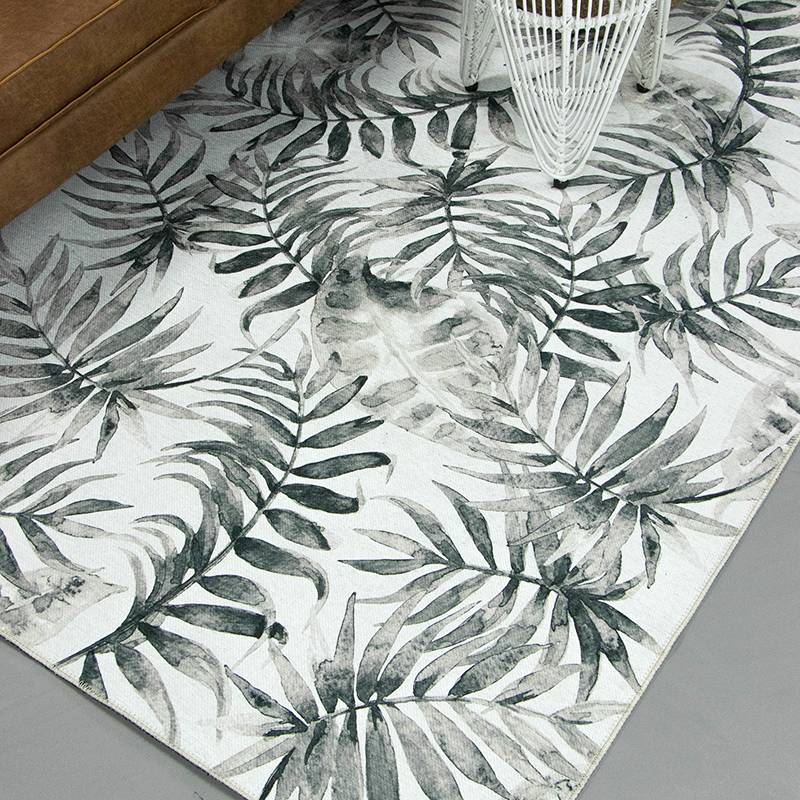 Botanical Rug - Palmier Leaves Grey