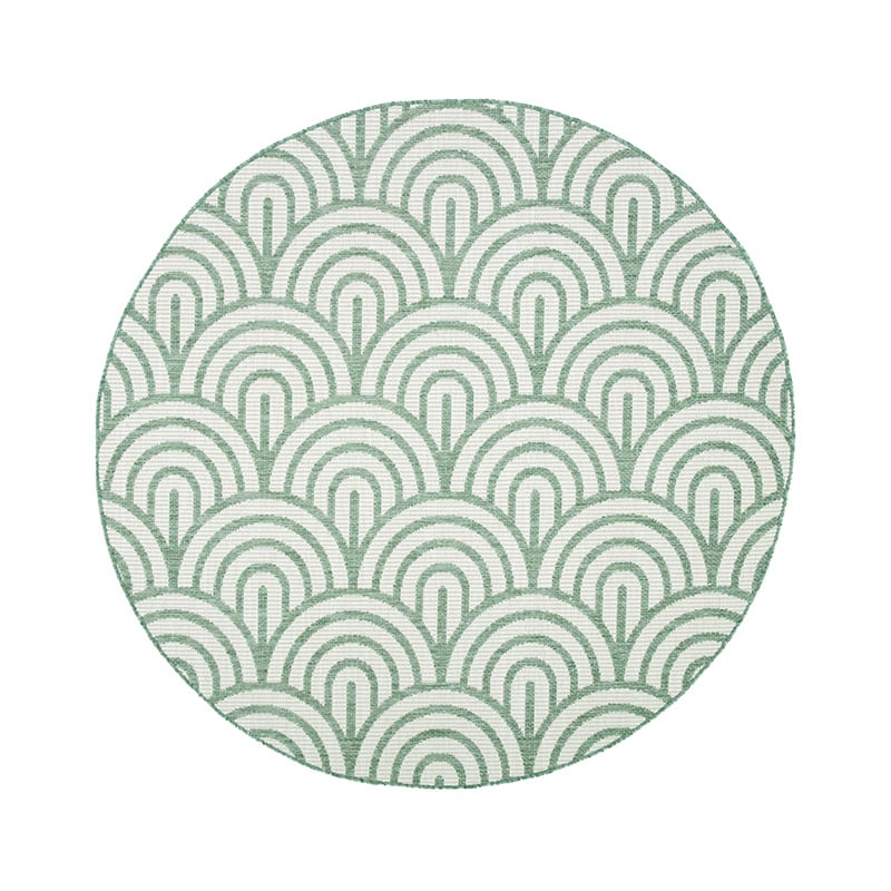 Round Outdoor Rug - Summer Arch Green