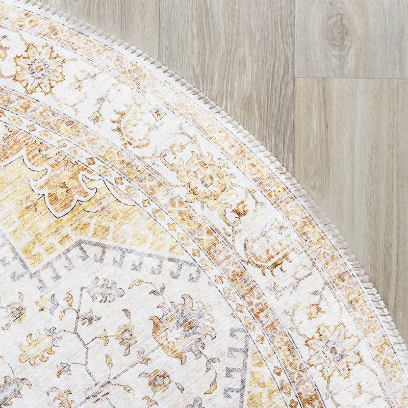 Round Vintage Rug - Lago Yellow