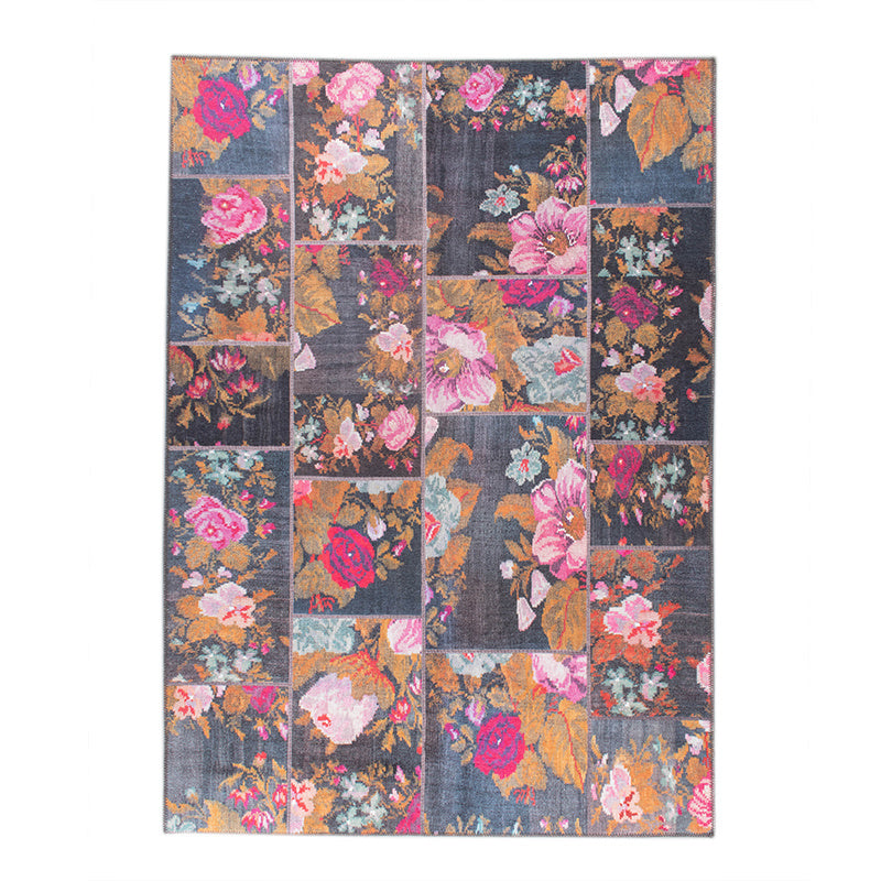 Patchwork Rose Kilim Rug - Rosa Pink