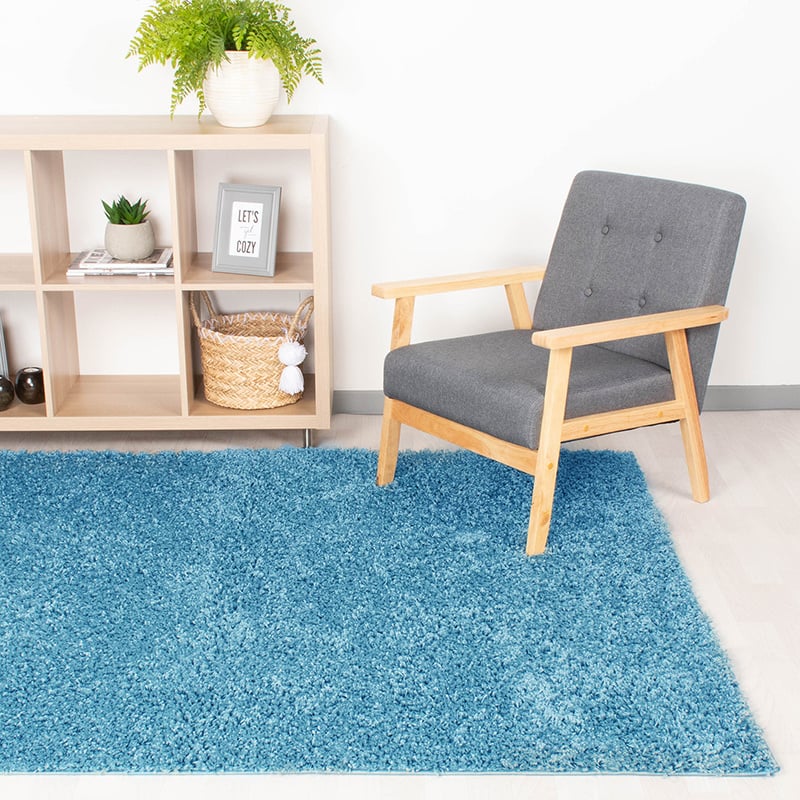 High Pile Rug - Solid Turquoise