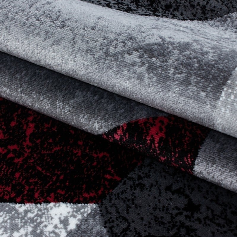Modern Floor Rug - Plus Red 8006