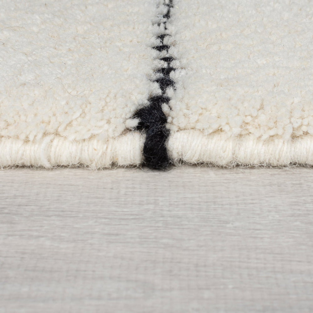 Japandi Floor Rug - Dotto Lines White