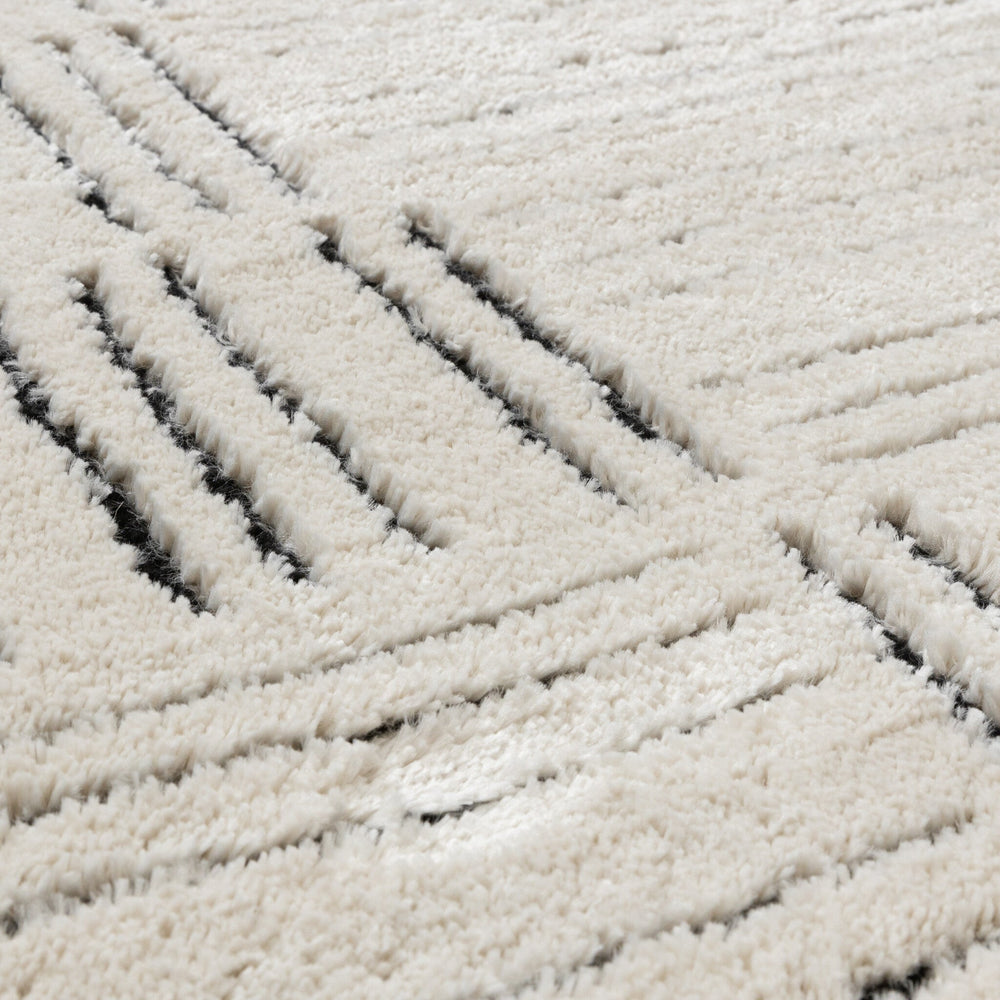Scandinavian Rug - Yune Lines Cream/Black