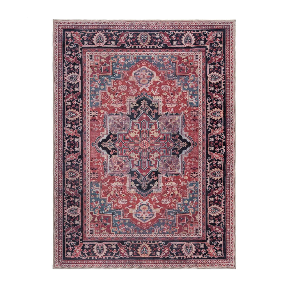 Washable Floor Rug - Reido Traditional Red