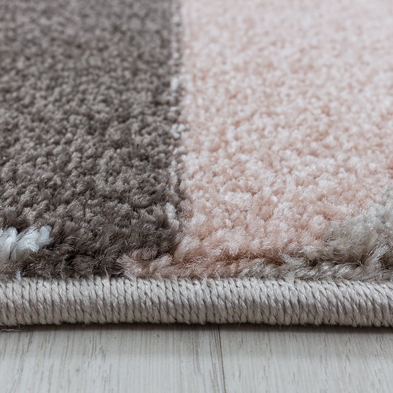 Retro floor rug - Stencil Box Pink/Brown