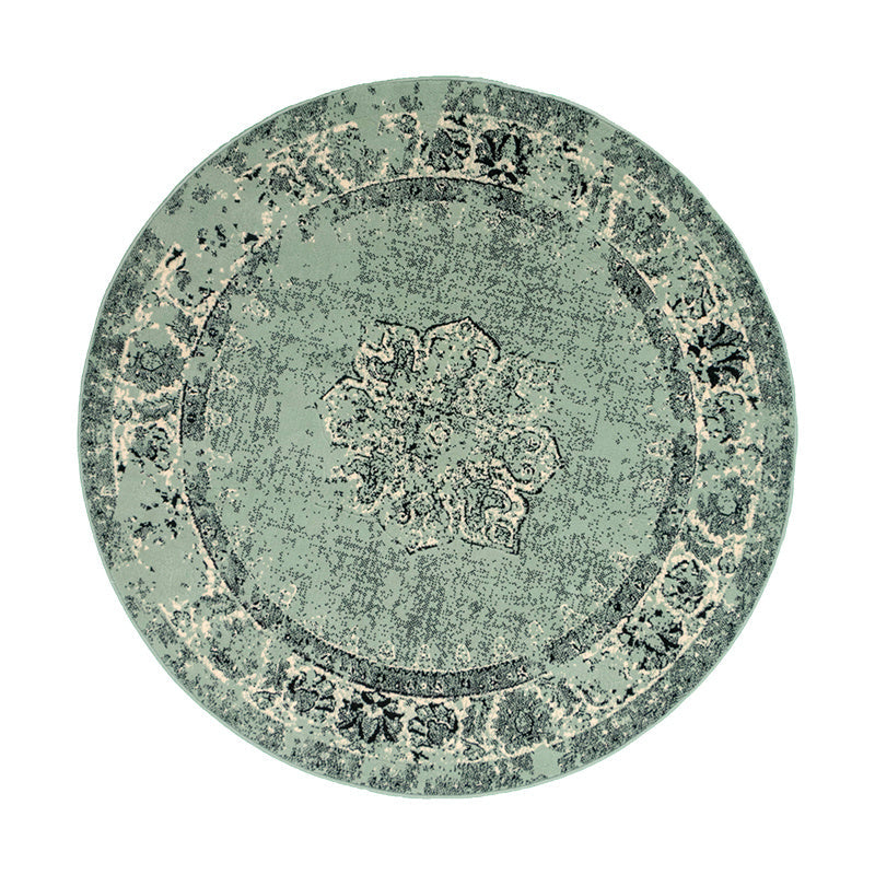 Round Vintage Rug - Wonder Green/Black