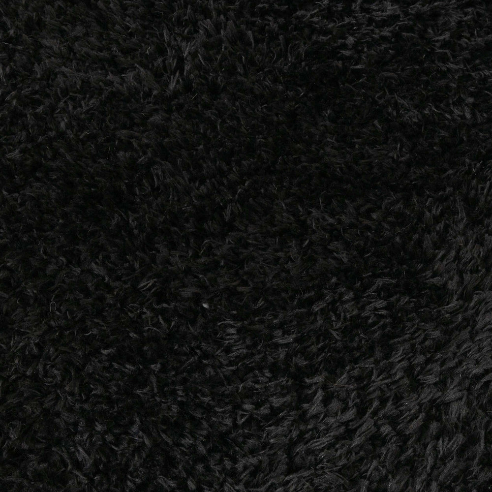 Round Shaggy Rug - Blaze Black