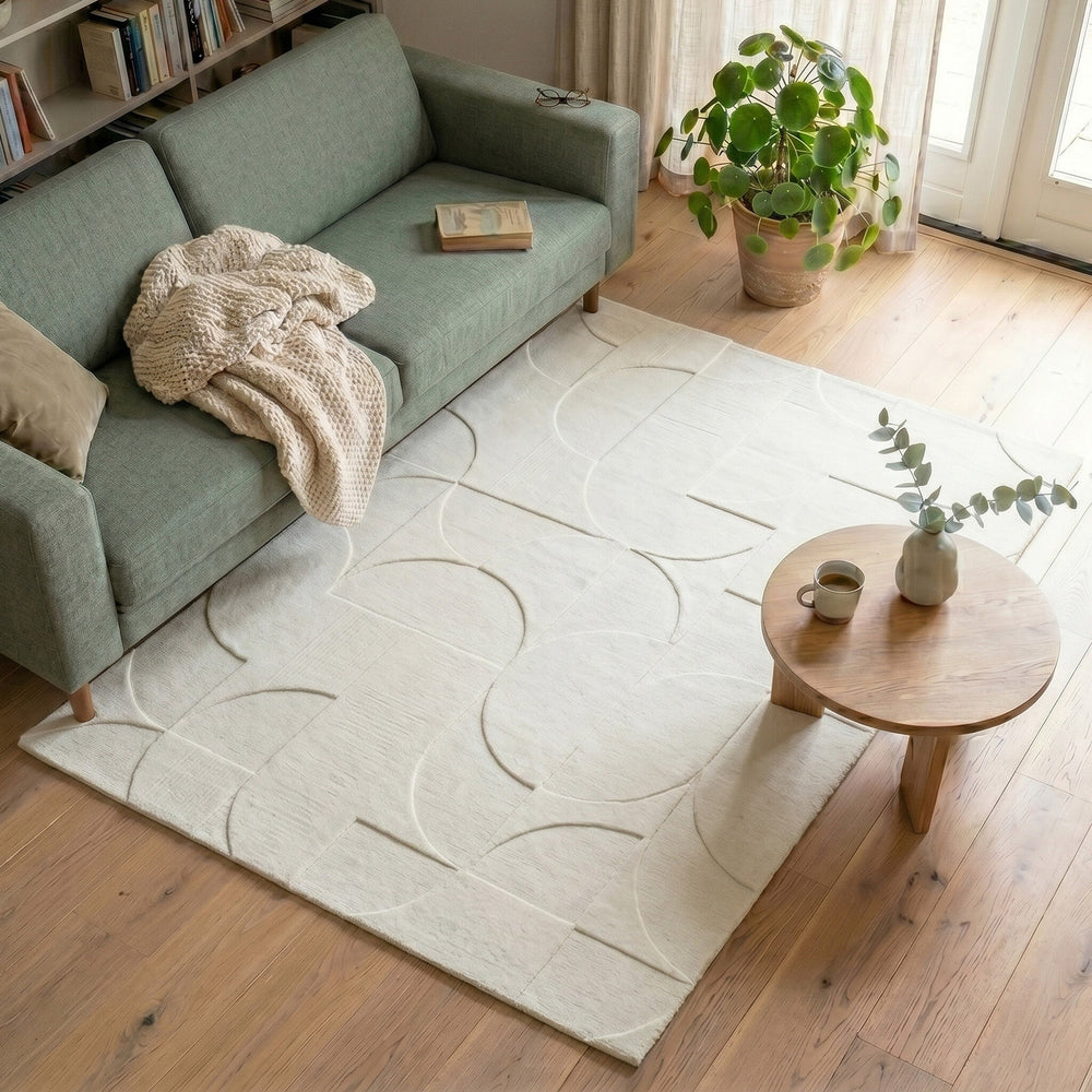 Scandinavian Rug - Charm Circles White