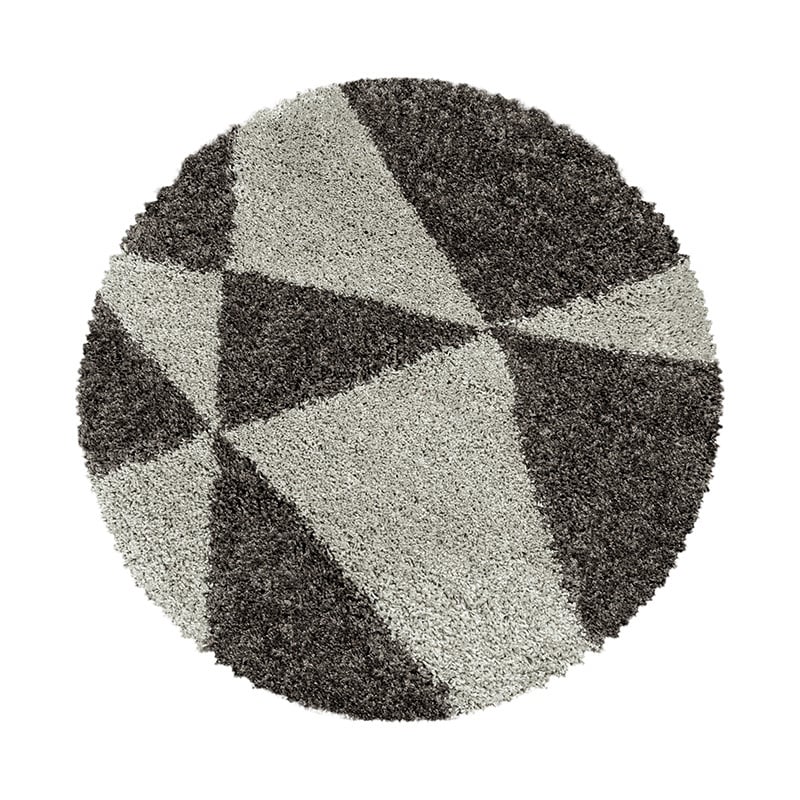 Round High-Pile Floor Rug - Tuggy Taupe