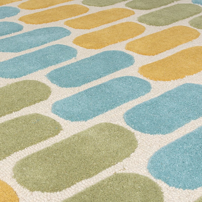 Modern floor rug - Rado Fossil Green/Yellow