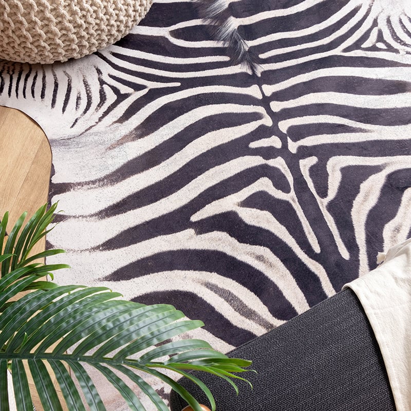Zebra Rug - Bovine Black/White