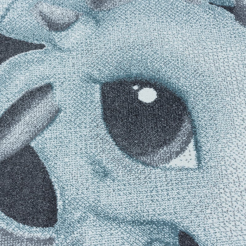 Round Children's Floor Rug - Fleurtje Dragon Blue