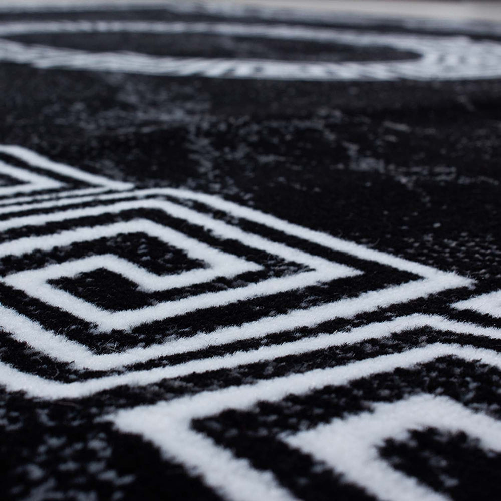 Modern Floor Rug - Plus Black 8009