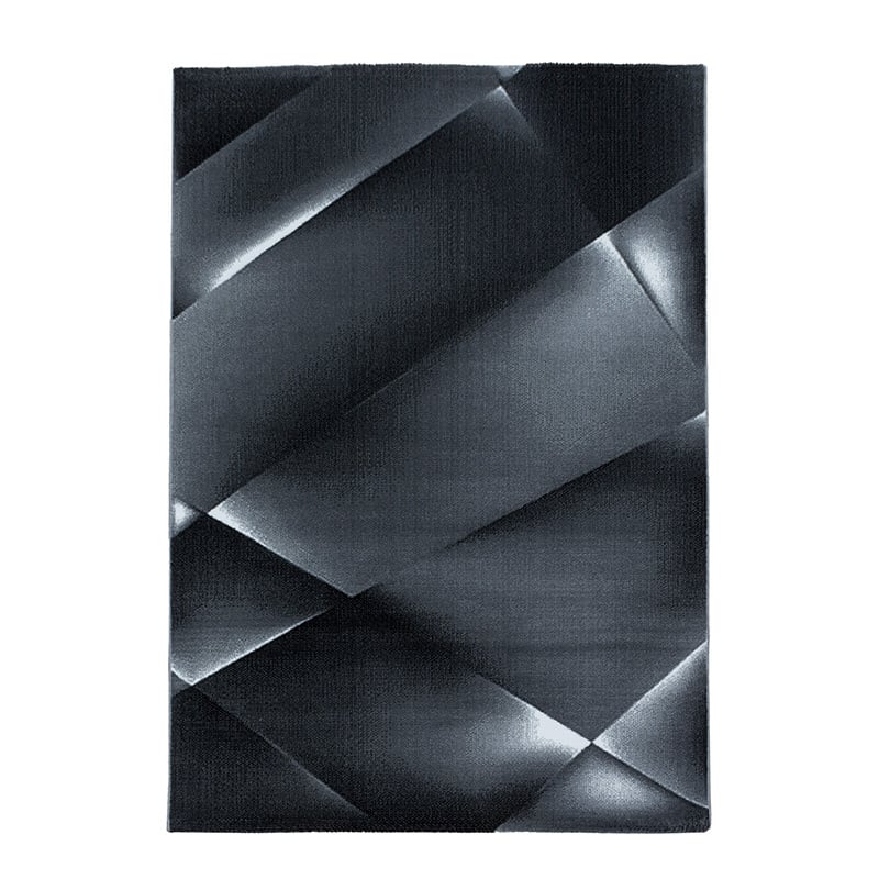 Modern Floor Rug - Streaky Design Black