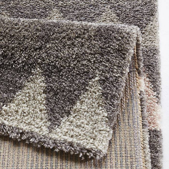 High-pile floor rug - Allure Triangle Grey/Pink