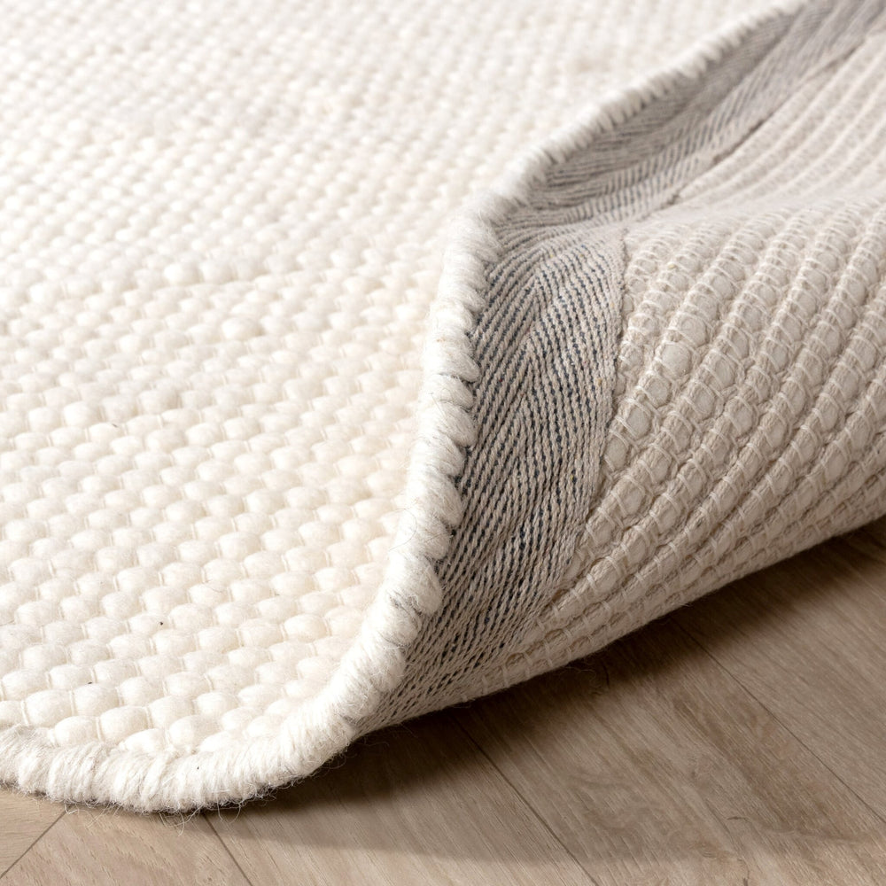 Round Wool Rug - Feline White