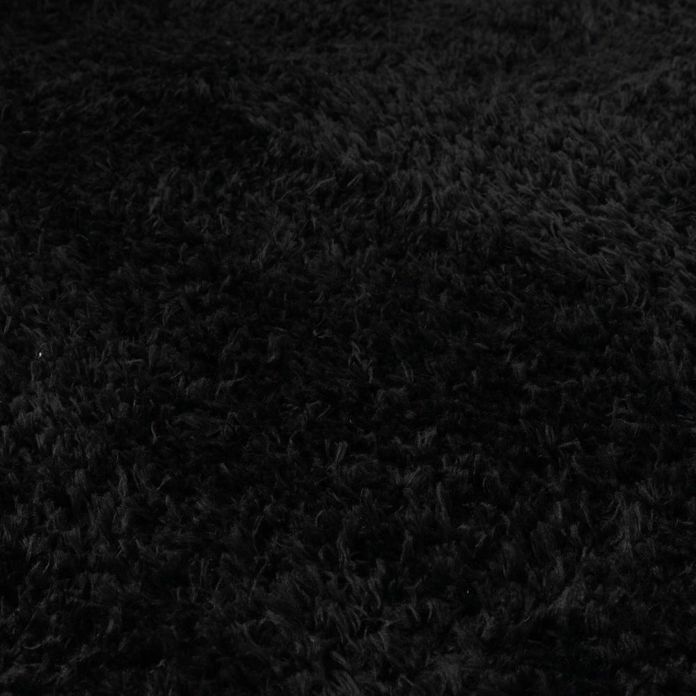 Oval Shaggy Rug - Blaze Black
