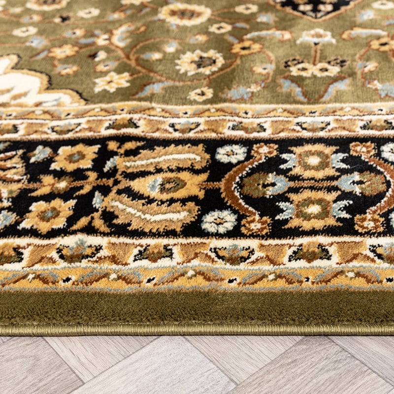 Persian Rug - Rezah Medallion Olive Green