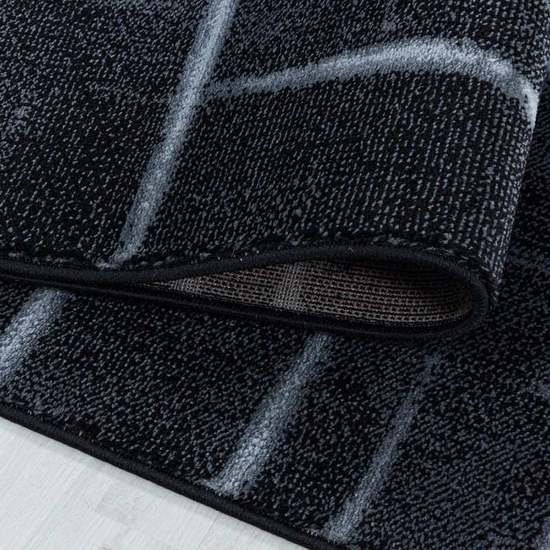 Modern floor rug - Streaky Skretch Black/Grey