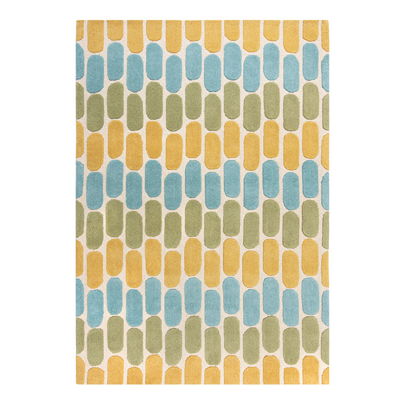 Modern floor rug - Rado Fossil Green/Yellow