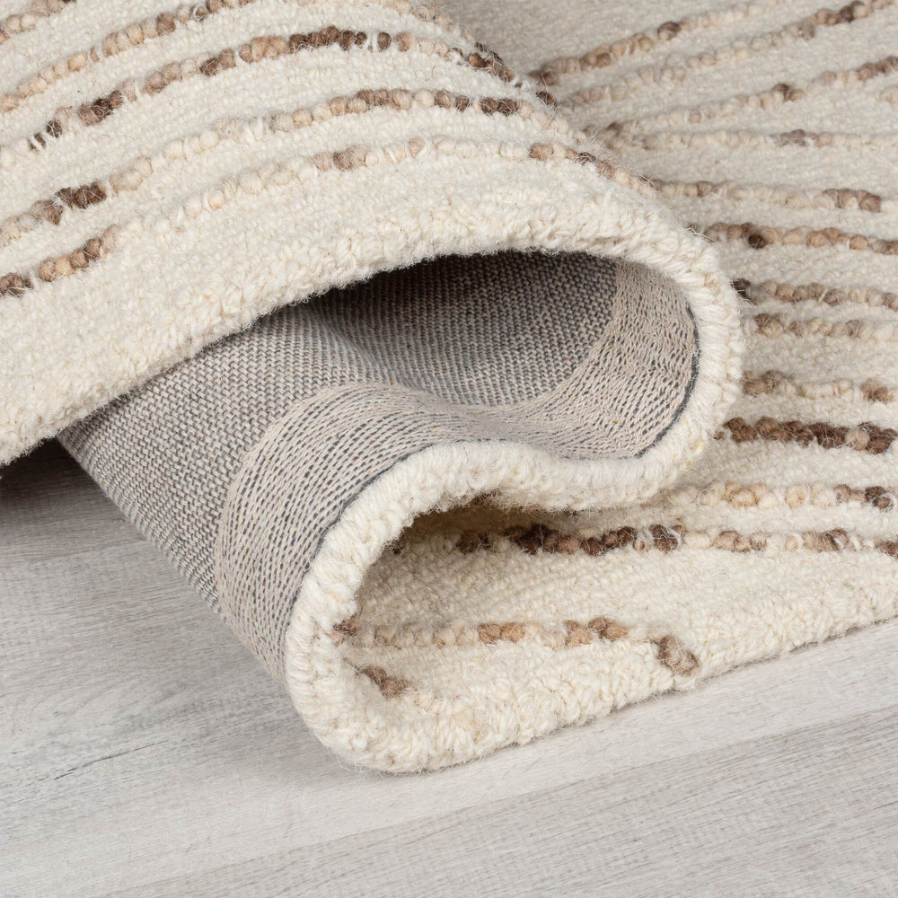 Abstract floor rug - Maceo Swirl Cream/Brown